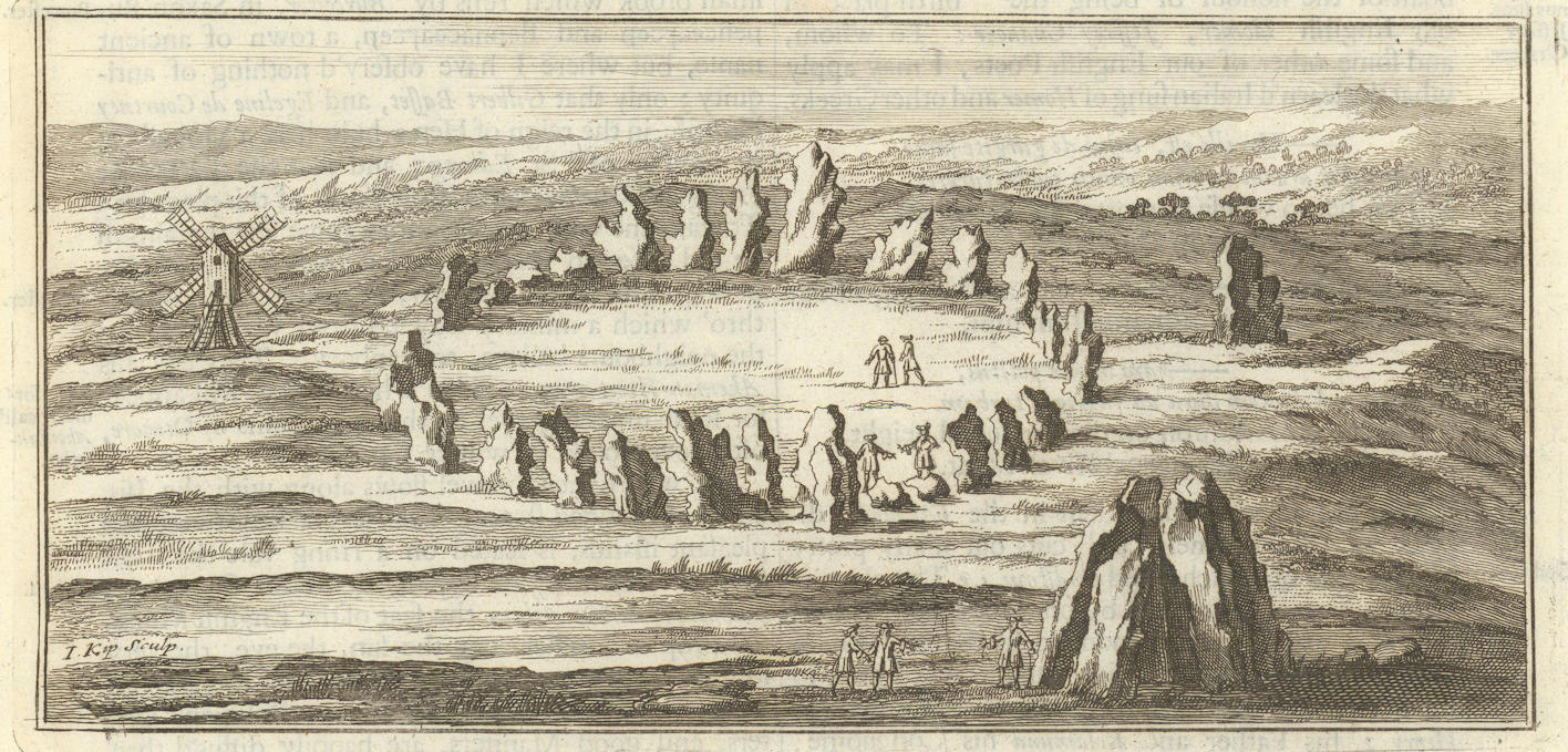 Rollright Stones. Oxfordshire/Warwickshire. KIP. From Camden's Britannia 1695